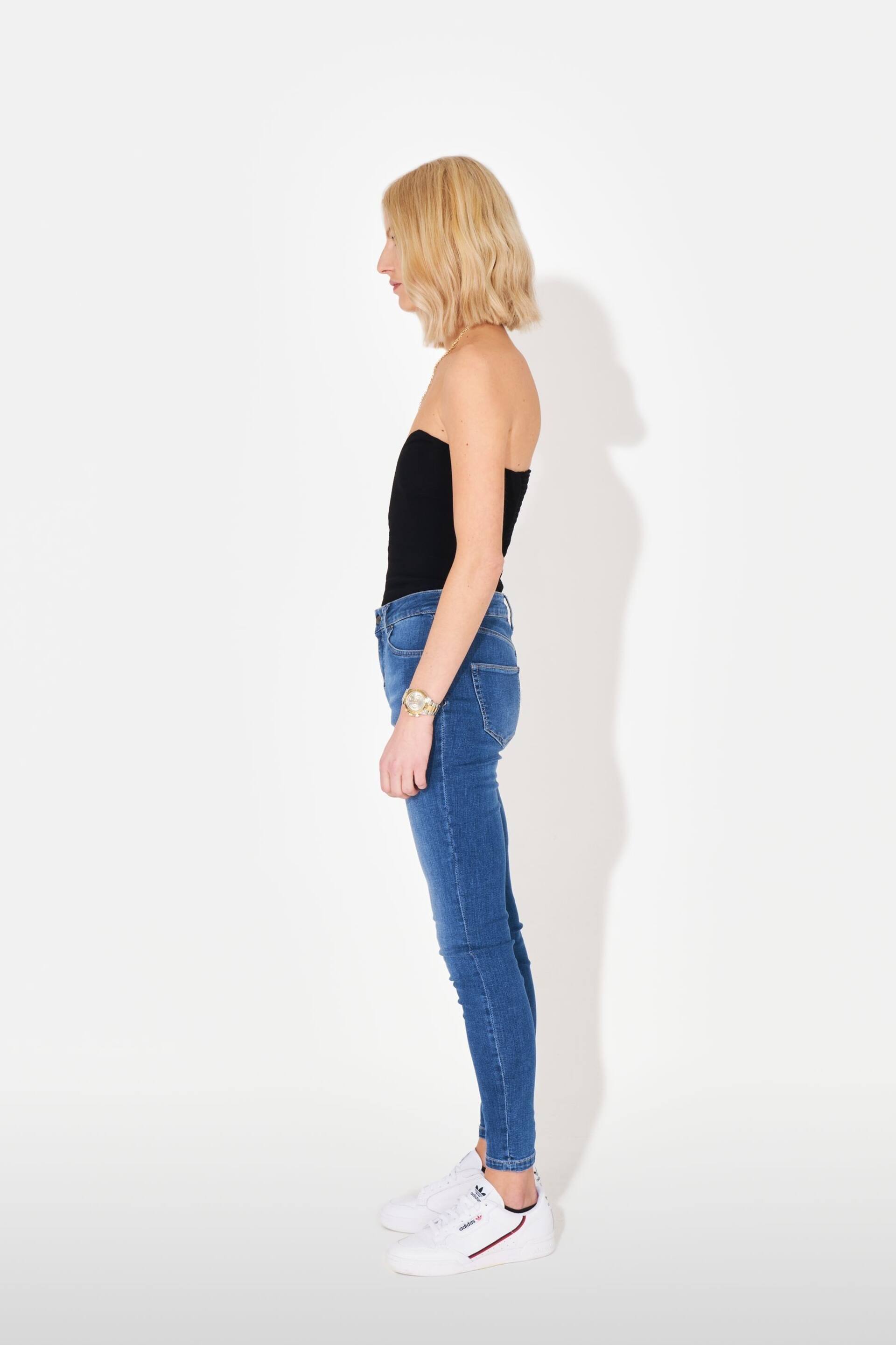 Blue Denim Donna Ida Skinny Blue Rizzo High Rise Ankle Jeans - Image 3 of 6