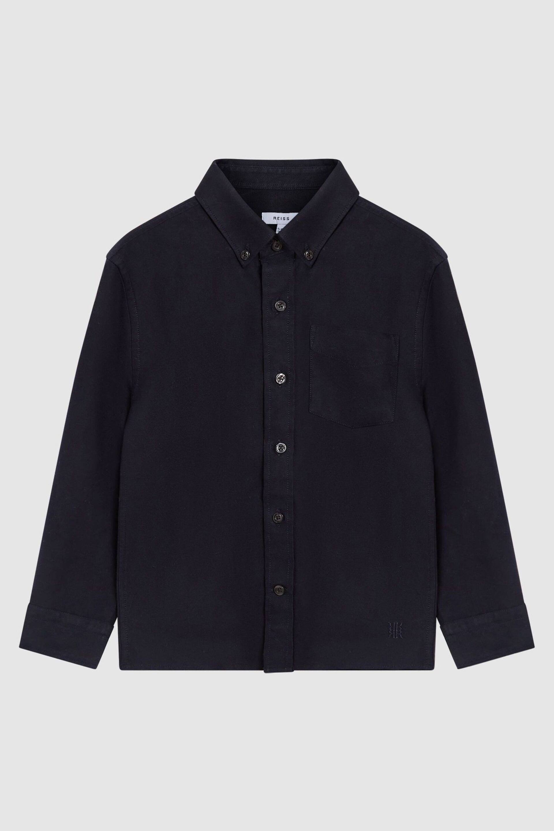 Reiss Navy Greenwich Teen Slim Fit Button-Down Oxford Shirt - Image 2 of 6