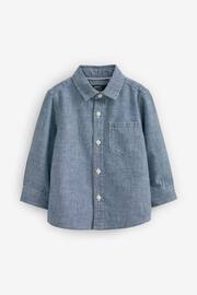 Blue Long Sleeve Chambray Shirt (3mths-12yrs) - Image 6 of 7