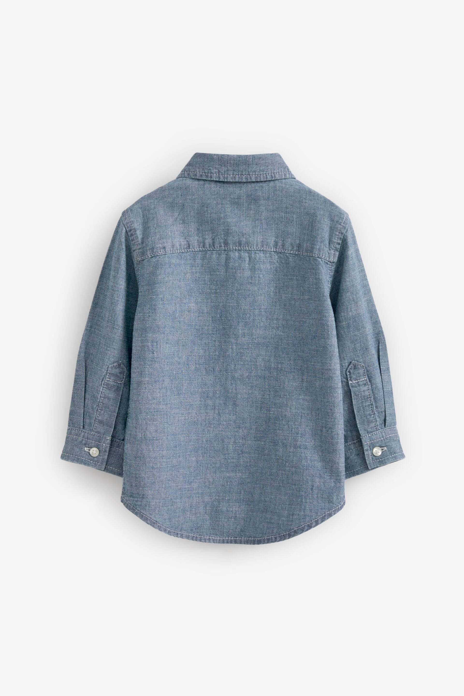 Blue Long Sleeve Chambray Shirt (3mths-12yrs) - Image 7 of 7