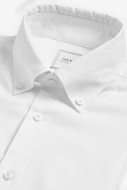 White Skinny Fit Easy Care Single Cuff Oxford Shirt - Image 8 of 9