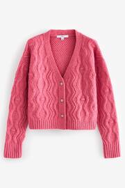 Coral Pink Gem Button Cardigan - Image 6 of 7