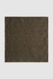 Reiss Mocha Halley Wool-Silk Blend Pocket Square - Image 4 of 5