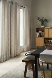 Natural Next Textured Jacquard Eyelet Lined Curtains - Image 1 of 6