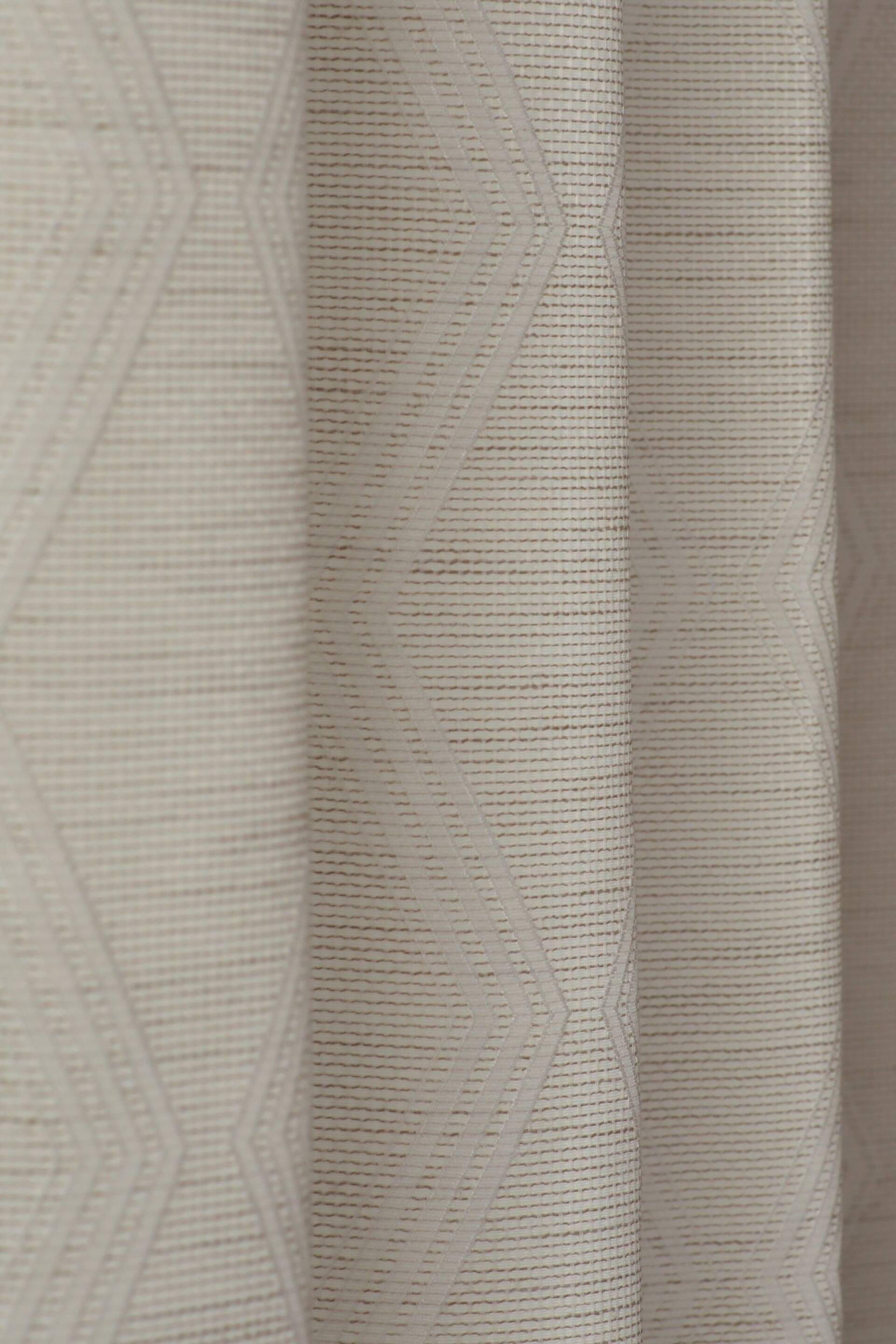Natural Next Textured Jacquard Eyelet Lined Curtains - Image 5 of 6