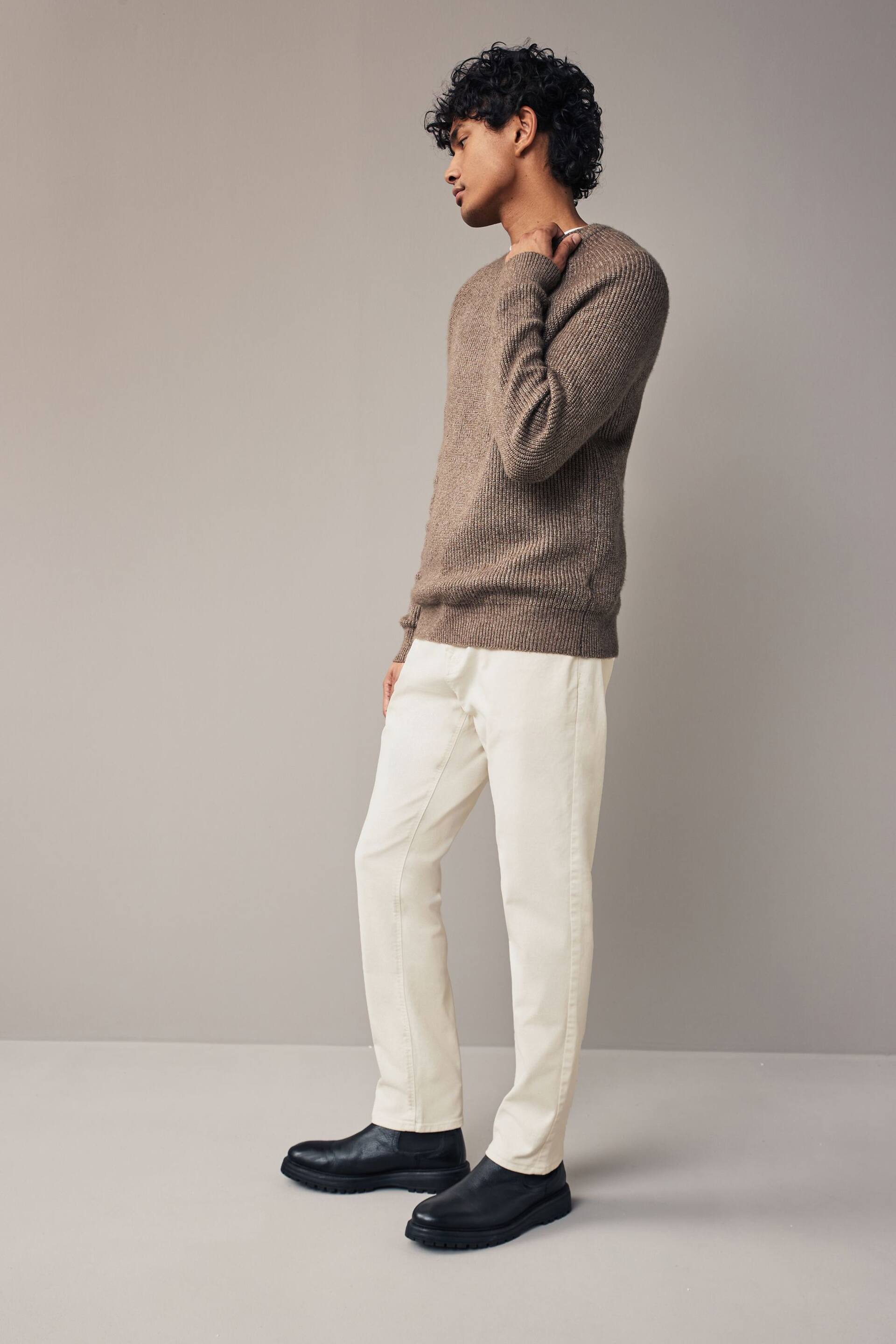 White Ecru Slim Fit Coloured Stretch Jeans - Image 3 of 11