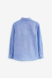 Blue Long Sleeve Linen Blend Shirt (3-16yrs) - Image 2 of 2