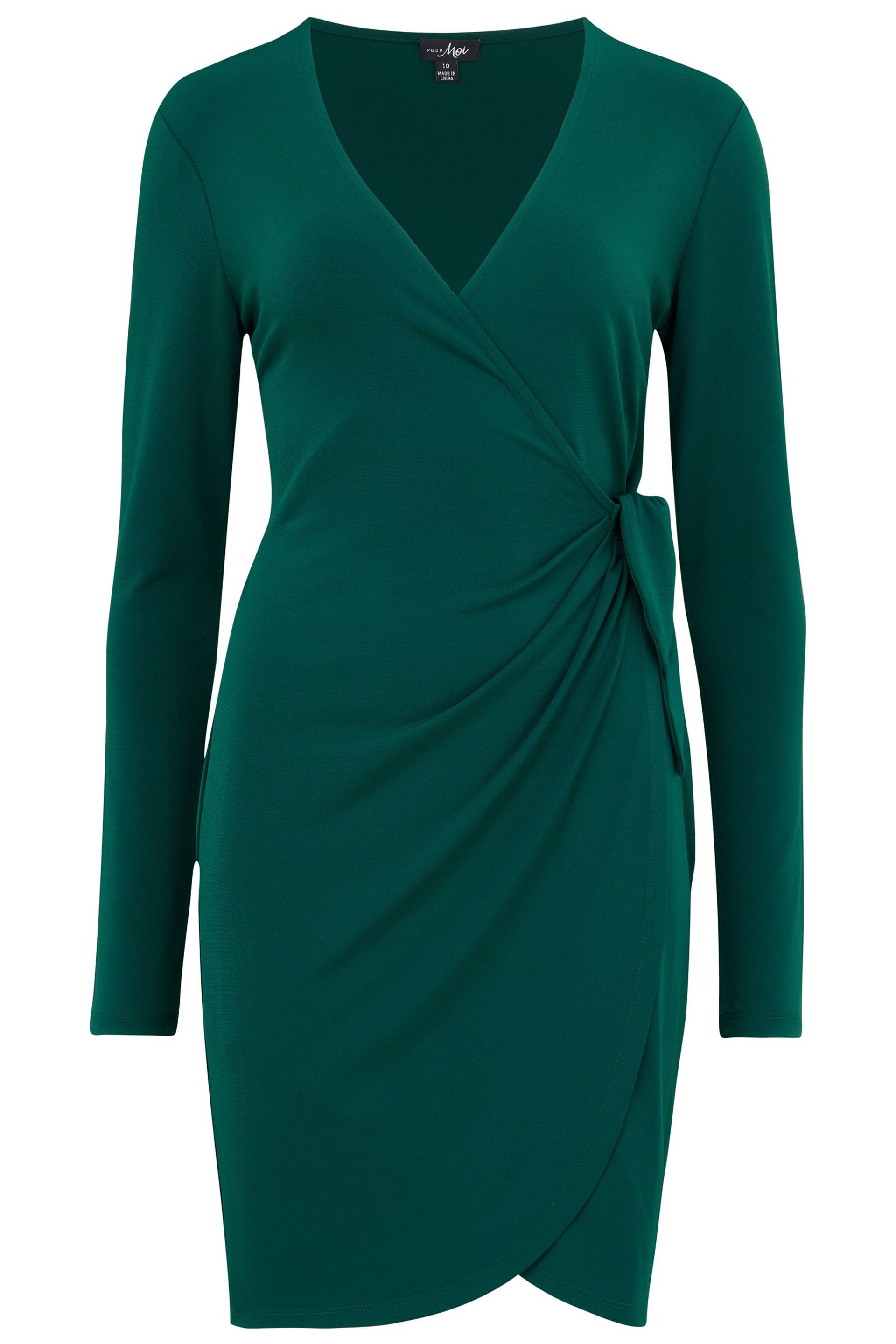 Pour Moi Green Bryony Slinky Dress - Image 4 of 5
