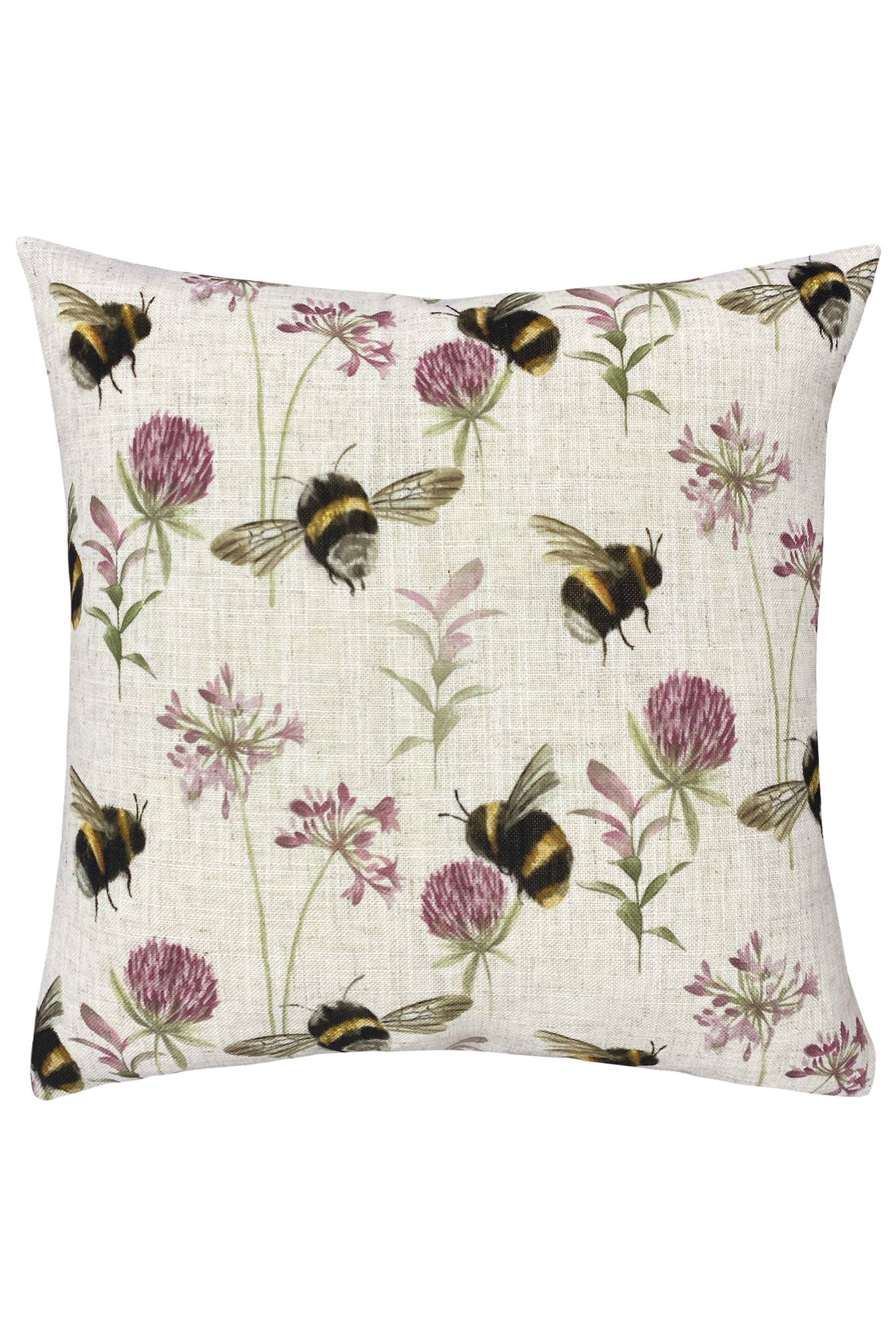 Evans Lichfield Natural Multicolour Country Bee Garden Printed Cushion - Image 2 of 5