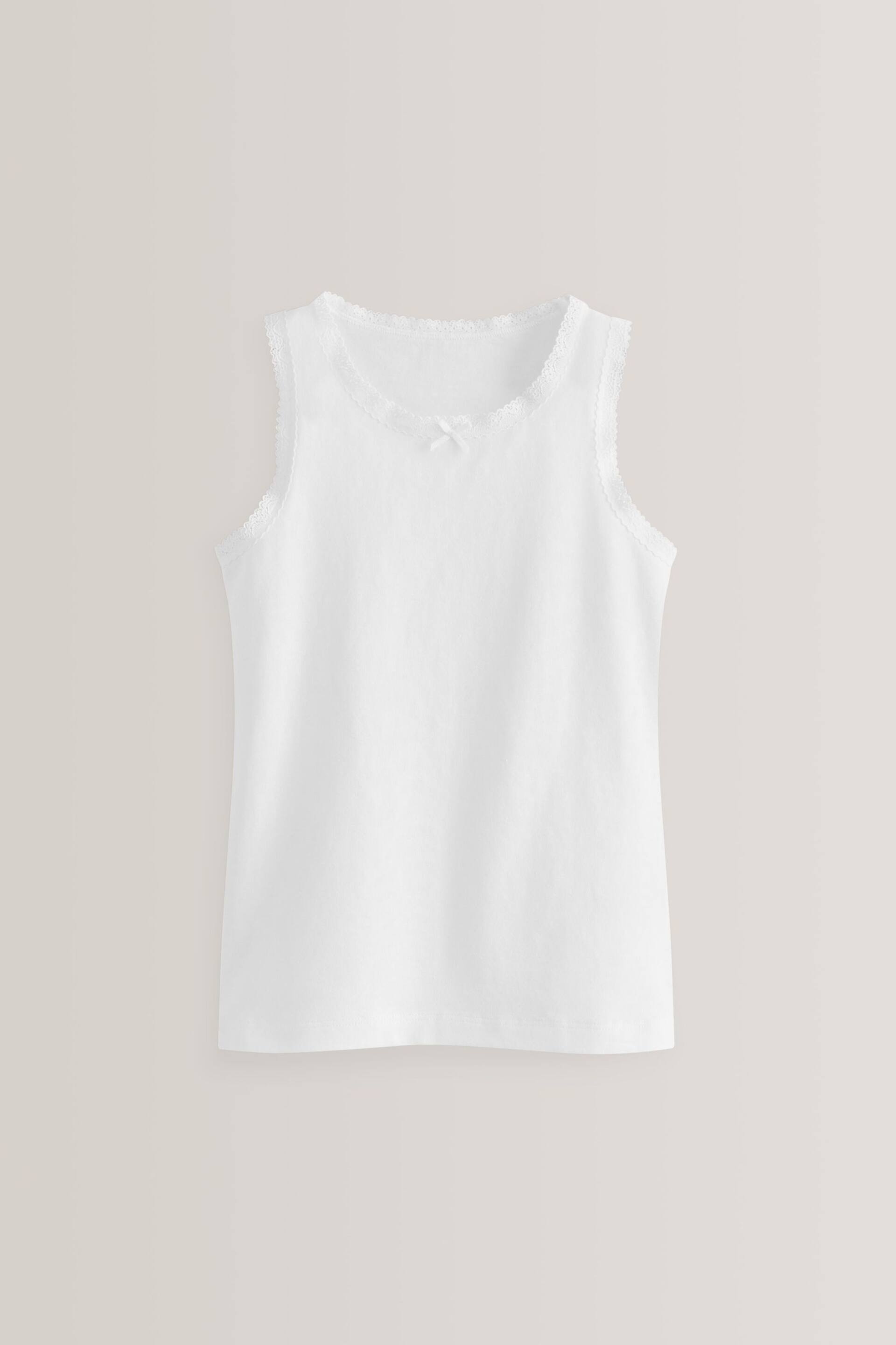 White Lace Vests 3 Pack (1.5-16yrs) - Image 2 of 3