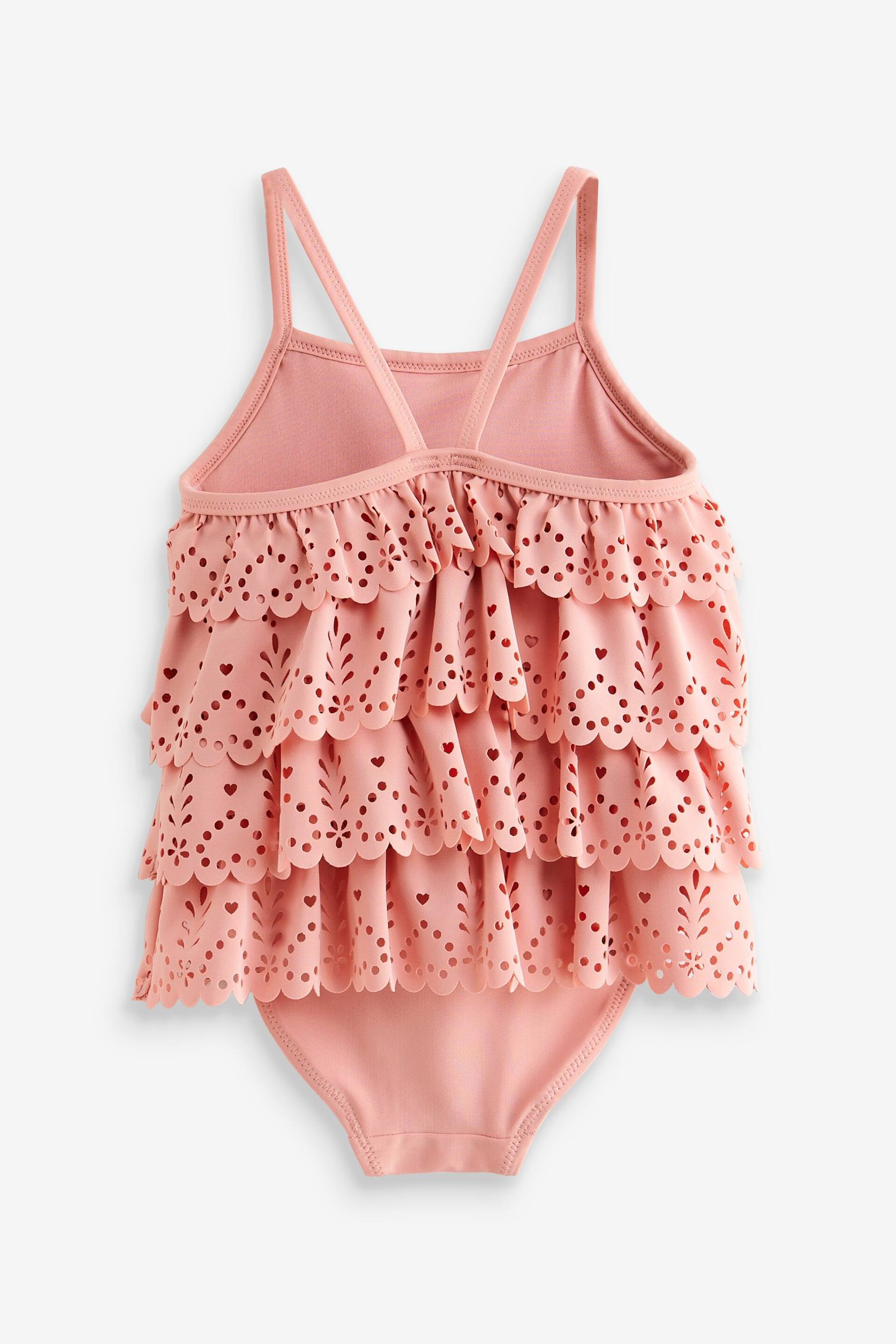 Pink Broderie Ruffle Swimsuit (3mths-7yrs) - Image 6 of 7