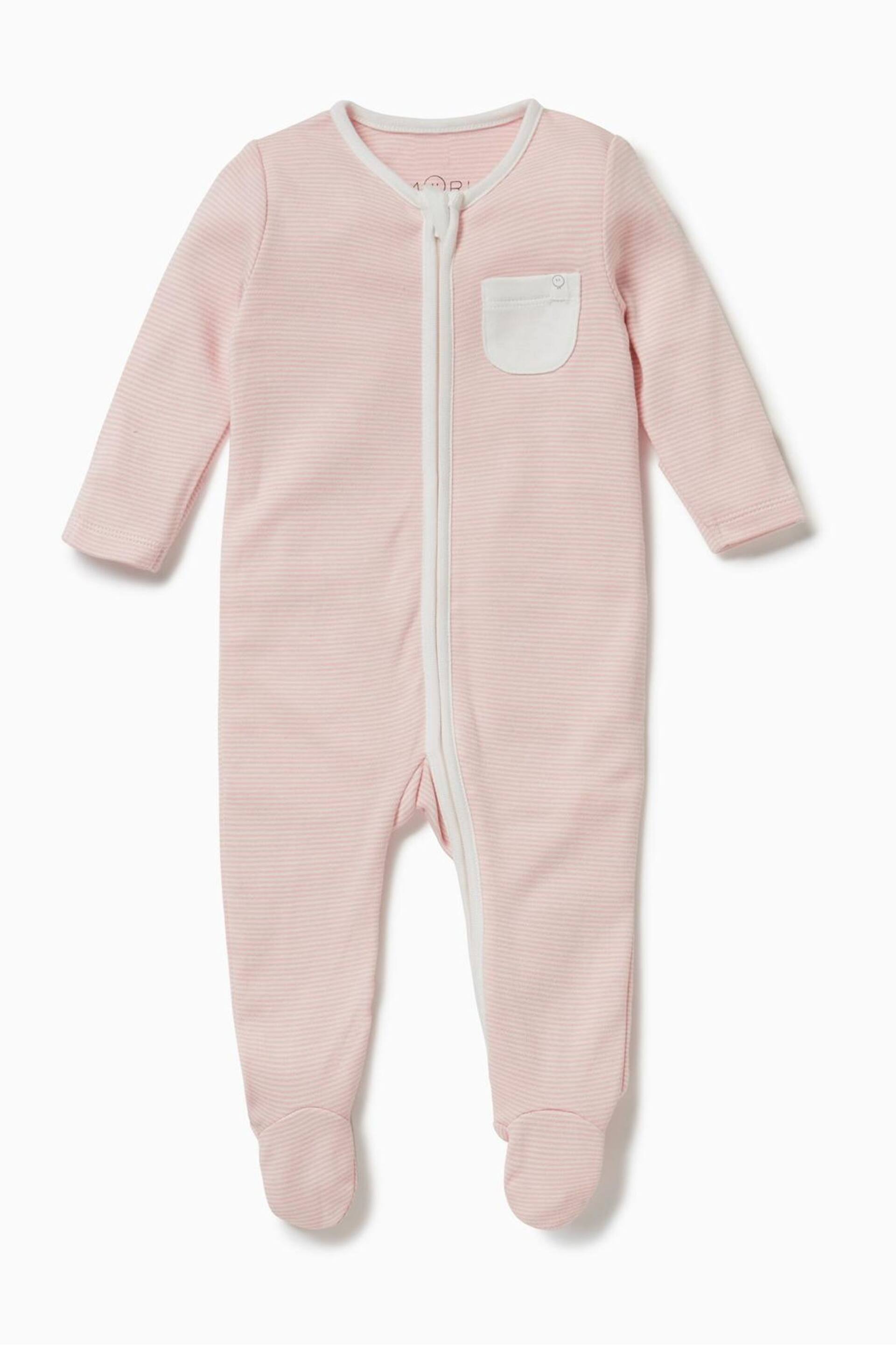 Mori Organic Cotton & Bamboo Clever Zip Up Sleepsuit - Image 3 of 5