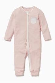 Mori Organic Cotton & Bamboo Clever Zip Up Sleepsuit - Image 4 of 5