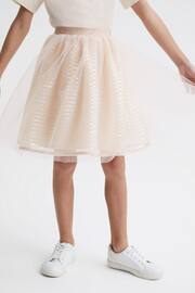 Reiss Pale Pink Charlotta Junior Sequin Midi Skirt - Image 1 of 6