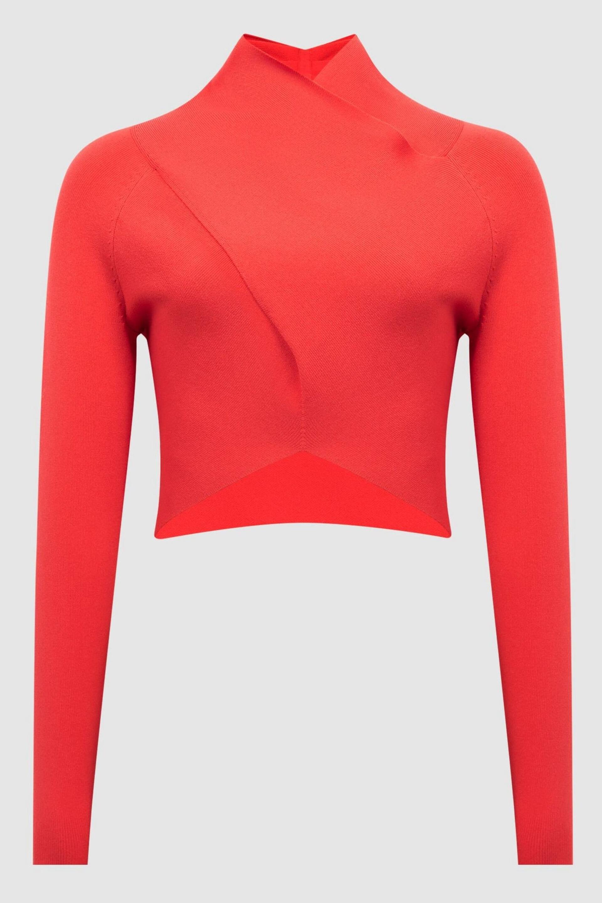 Reiss Coral Elsie High Neck Cropped Co Ord Top - Image 2 of 5