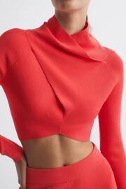Reiss Coral Elsie High Neck Cropped Co Ord Top - Image 4 of 5