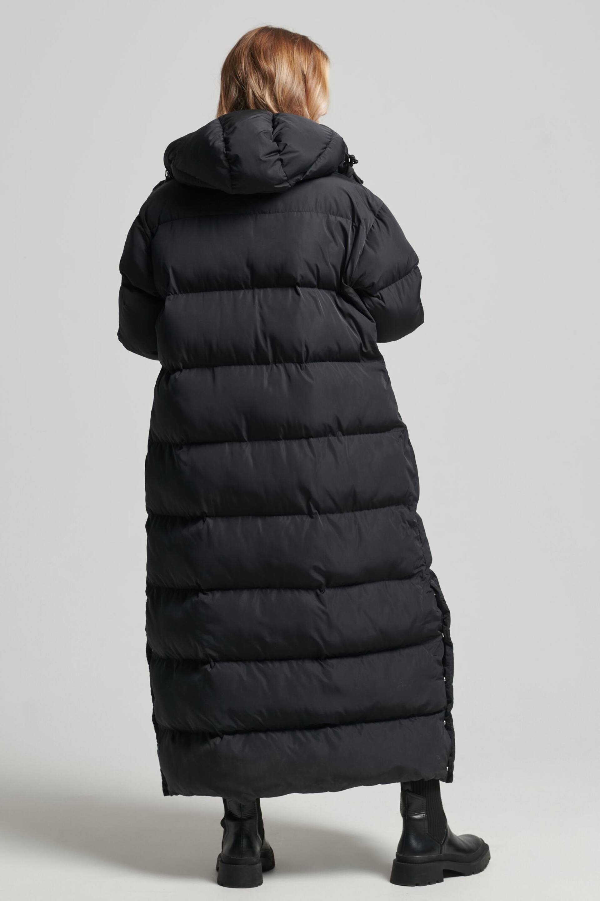 Superdry Black Studios Super Long Duvet Puffer Coat - Image 2 of 3