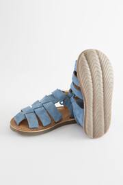 Blue Leather Closed Toe Touch Fastening Sandals - Image 4 of 7