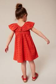 Red Cotton Broderie Dress (3mths-8yrs) - Image 3 of 6