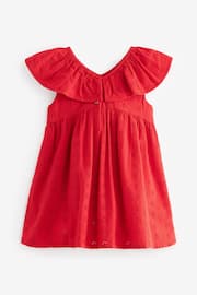 Red Cotton Broderie Dress (3mths-8yrs) - Image 5 of 6
