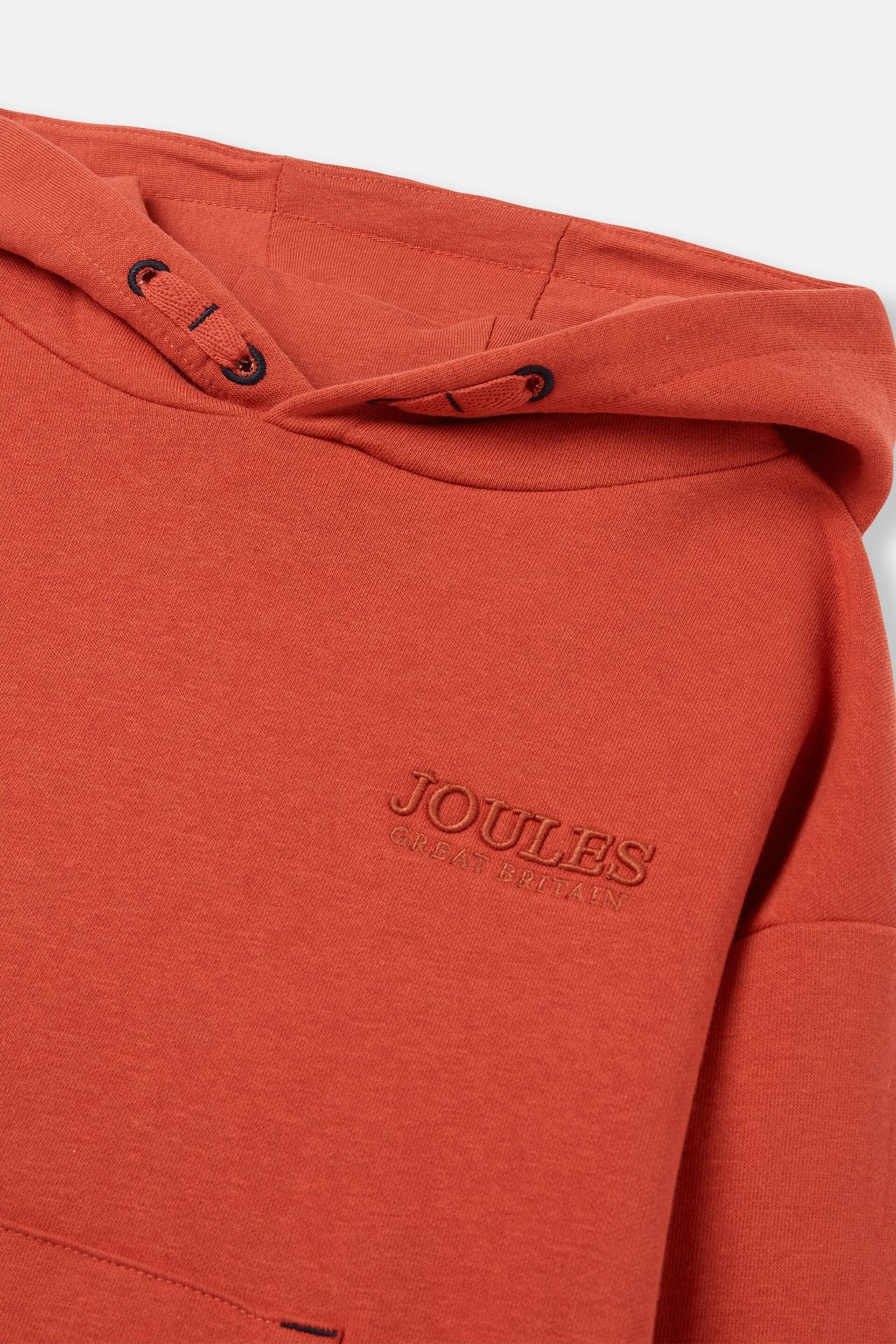 Joules Parkside Orange Hooded Sweatshirt - Image 3 of 6