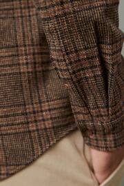 Brown Textured Check Long Sleeve Shirt - Image 6 of 9