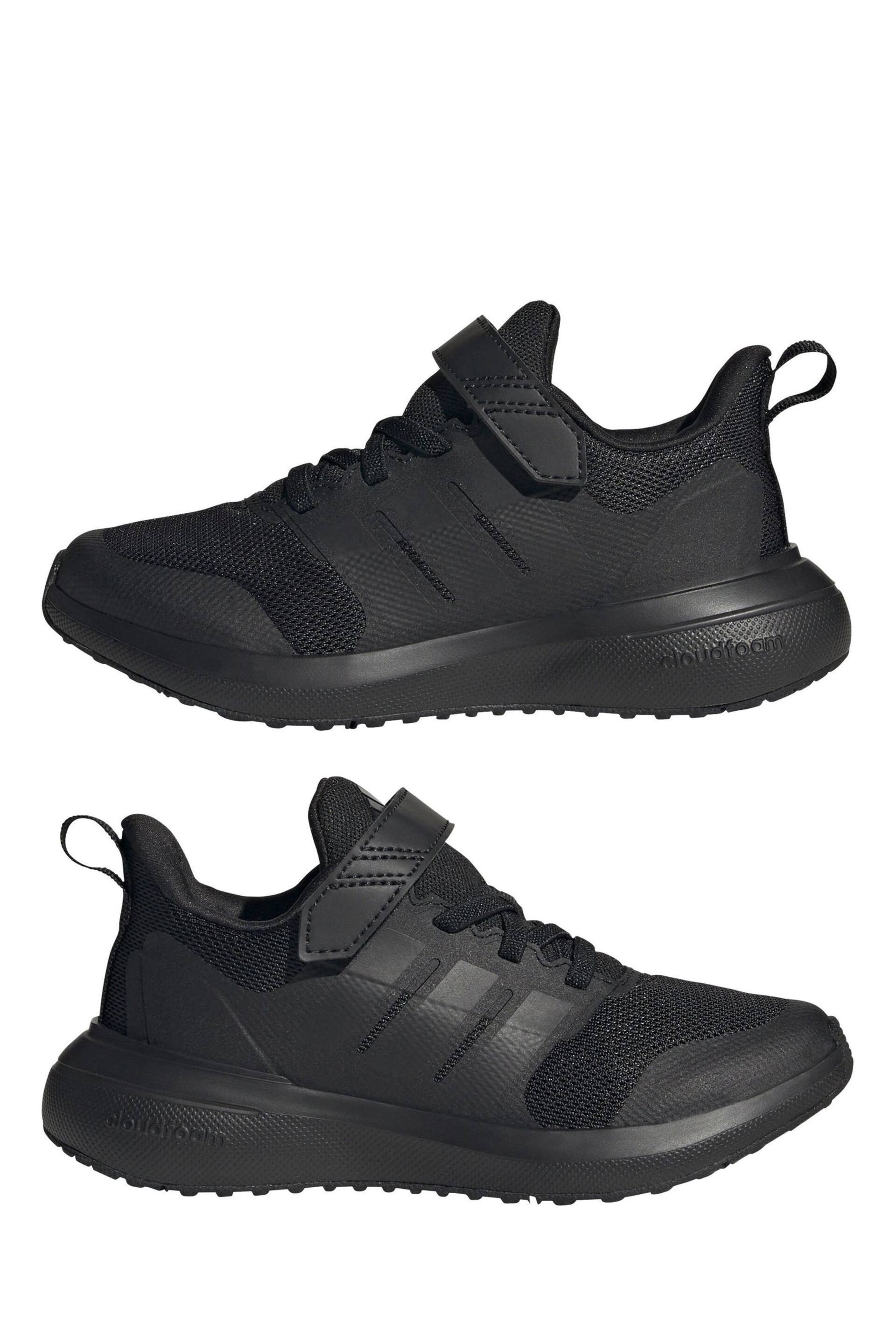 adidas Black Kids Sportswear Fortarun 2.0 Cloudfoam Elastic Lace Top Strap Trainers - Image 5 of 9