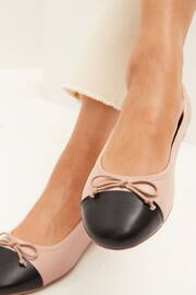 Nude Cream/Black Toe Cap Extra Wide Fit Forever Comfort® Ballerinas Shoes - Image 2 of 7