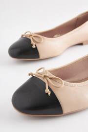 Nude Cream/Black Toe Cap Extra Wide Fit Forever Comfort® Ballerinas Shoes - Image 5 of 7