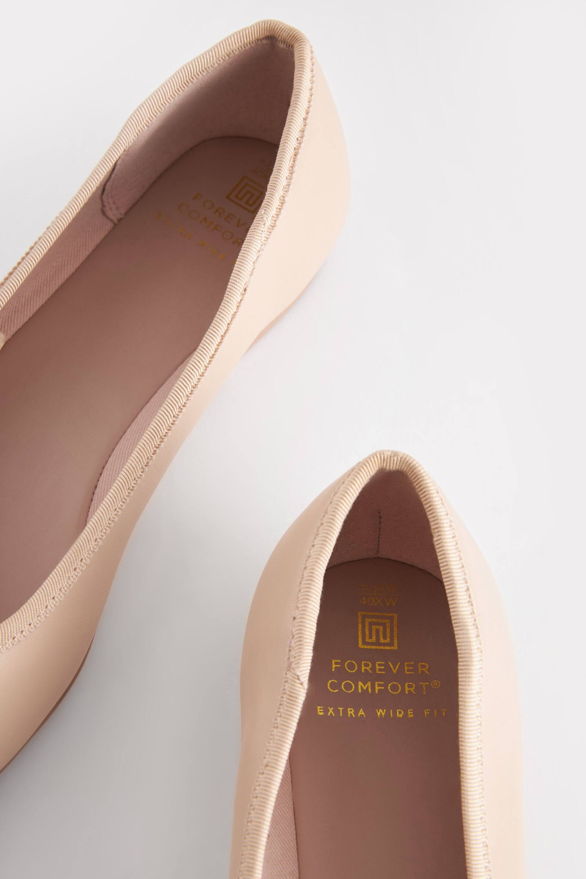 Nude Cream/Black Toe Cap Extra Wide Fit Forever Comfort® Ballerinas Shoes - Image 7 of 7