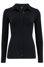 Pour Moi Black Bailey Slinky Recycled Jersey Shirt - Image 3 of 5