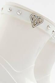 River Island Girls Cream Heart Pearl Wellies - Image 4 of 4