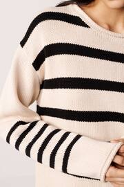 Neutral Brown 100% Cotton Stripe Jumper - Image 4 of 6