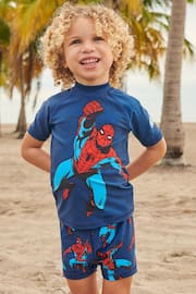 Spider-Man Cobalt Blue 2 Piece Sunsafe Top And Shorts Set (3mths-7yrs) - Image 1 of 8