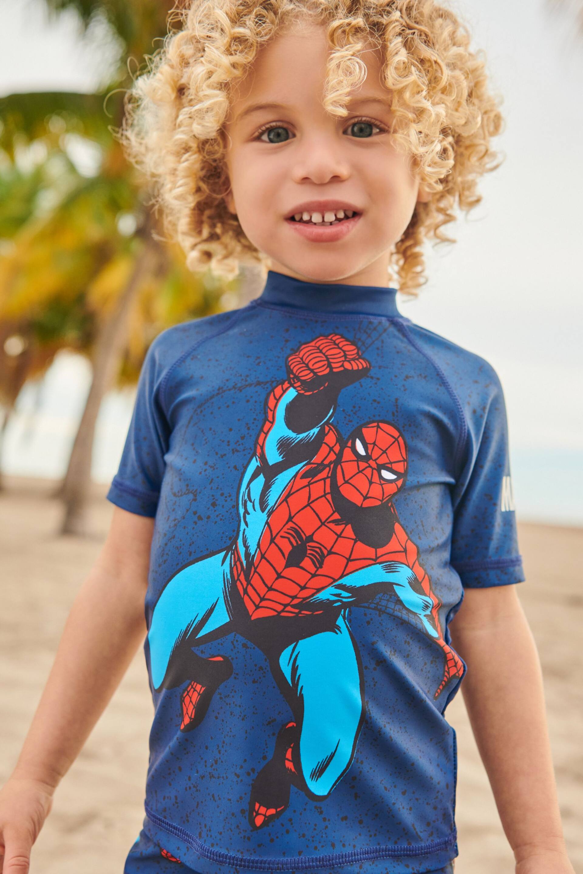 Spider-Man Cobalt Blue 2 Piece Sunsafe Top And Shorts Set (3mths-7yrs) - Image 2 of 8