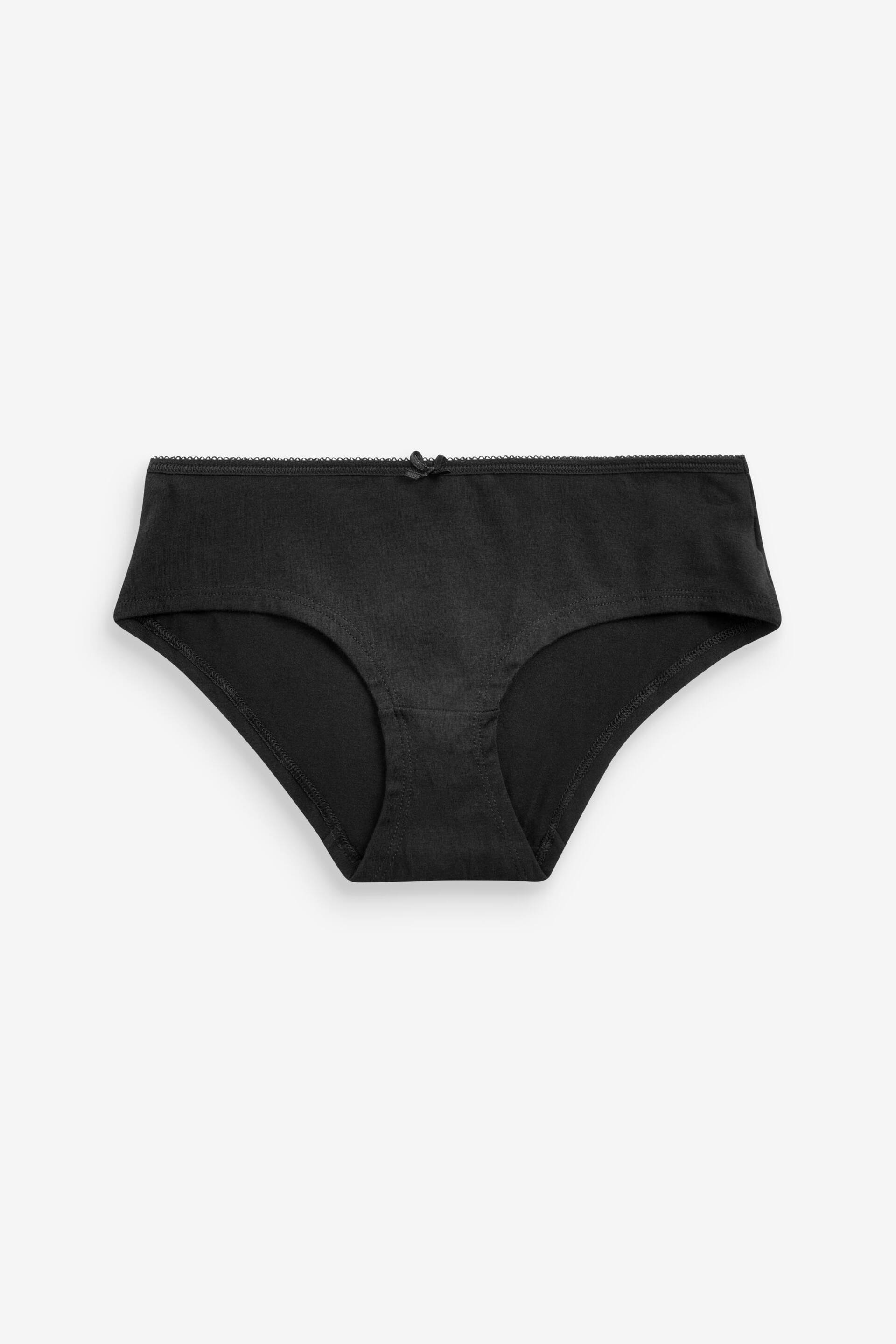Black Short Cotton Rich Knickers 6 Pack - Image 3 of 4