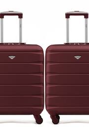 Flight Knight Burgundy + Burgundy EasyJet 56x45x25cm Overhead 4 Wheel ABS Hard Case Cabin Carry On Suitcase Set Of 2 - Image 2 of 8