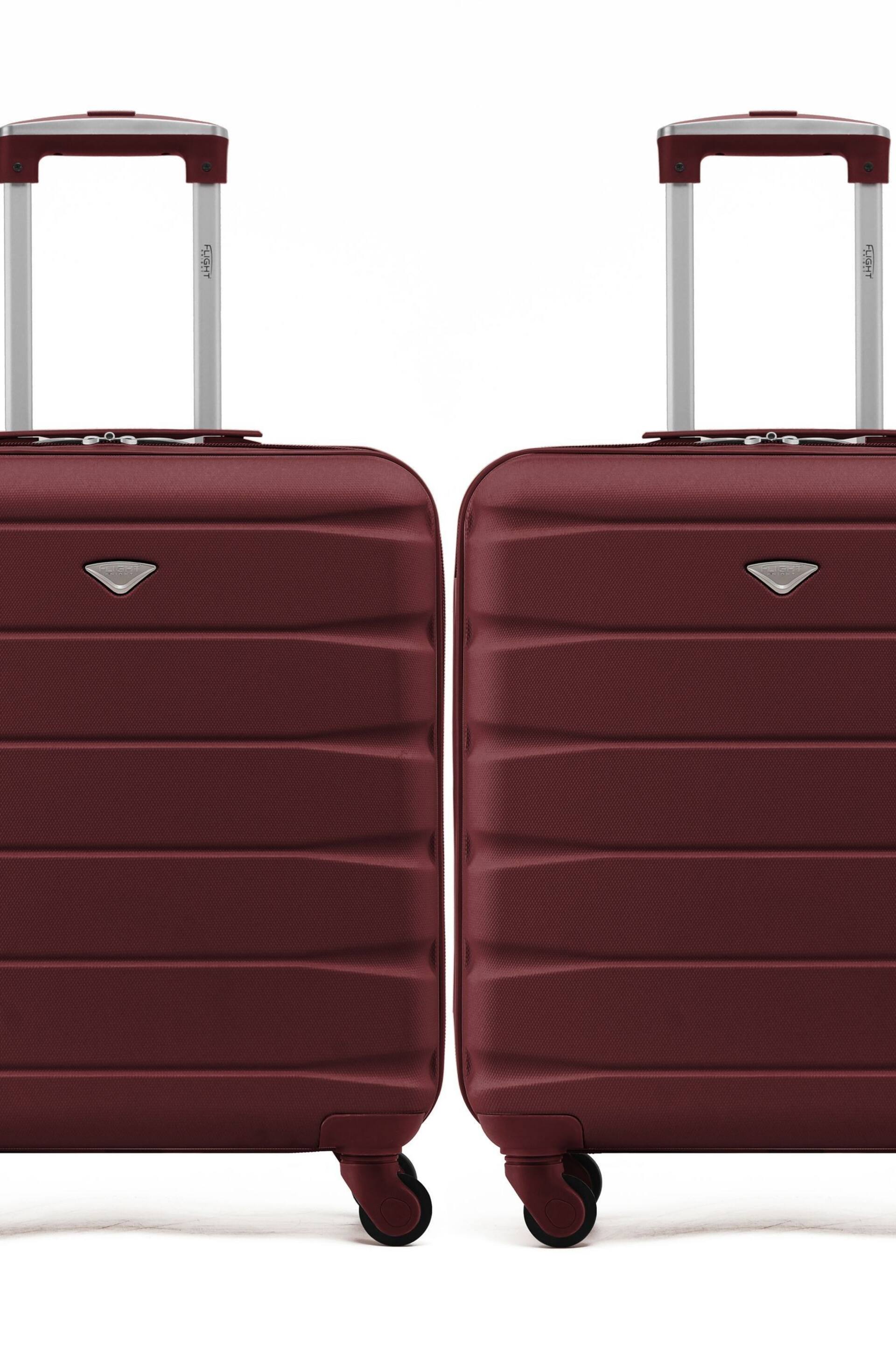 Flight Knight Burgundy + Burgundy EasyJet 56x45x25cm Overhead 4 Wheel ABS Hard Case Cabin Carry On Suitcase Set Of 2 - Image 2 of 8