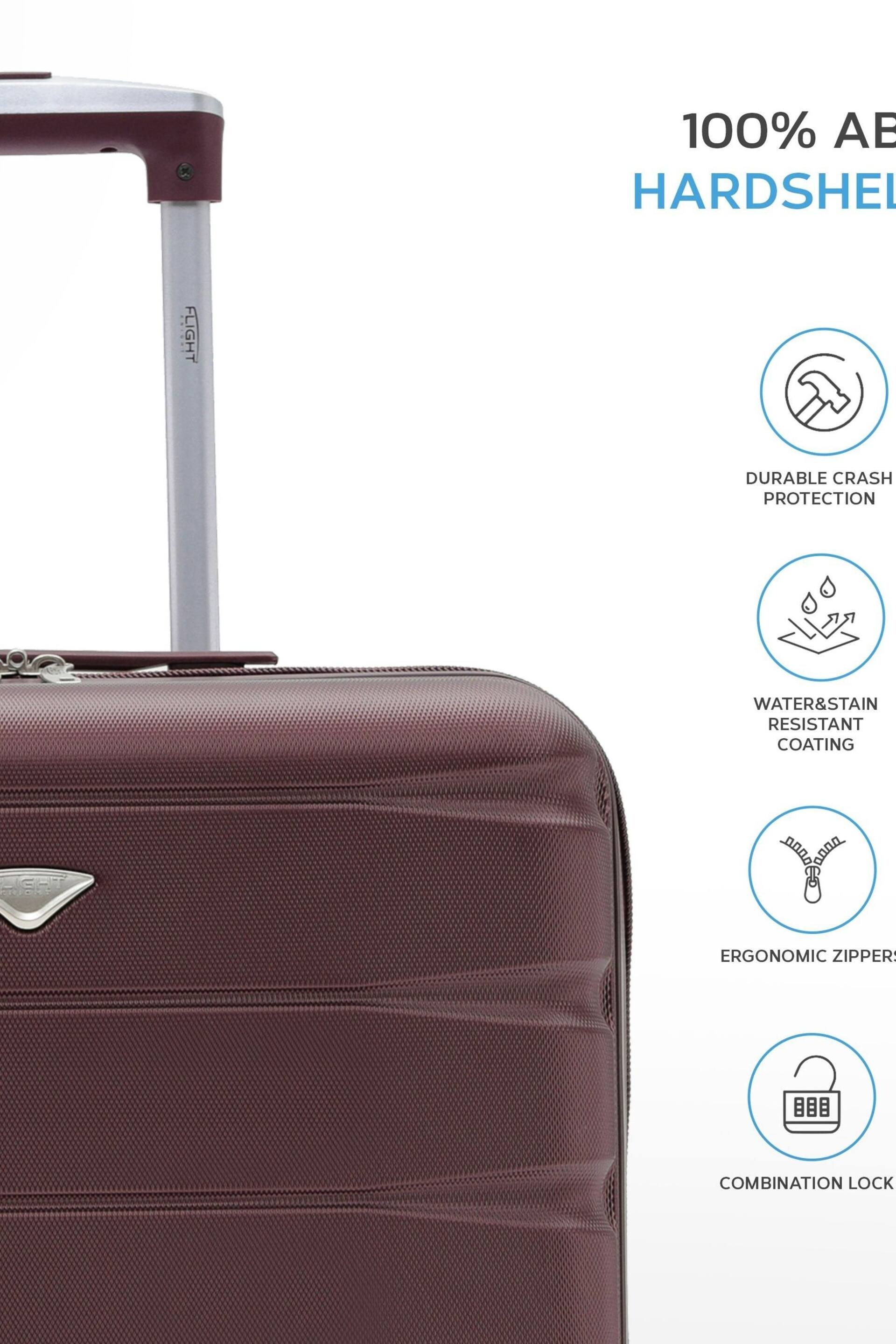 Flight Knight Burgundy + Burgundy EasyJet 56x45x25cm Overhead 4 Wheel ABS Hard Case Cabin Carry On Suitcase Set Of 2 - Image 7 of 8