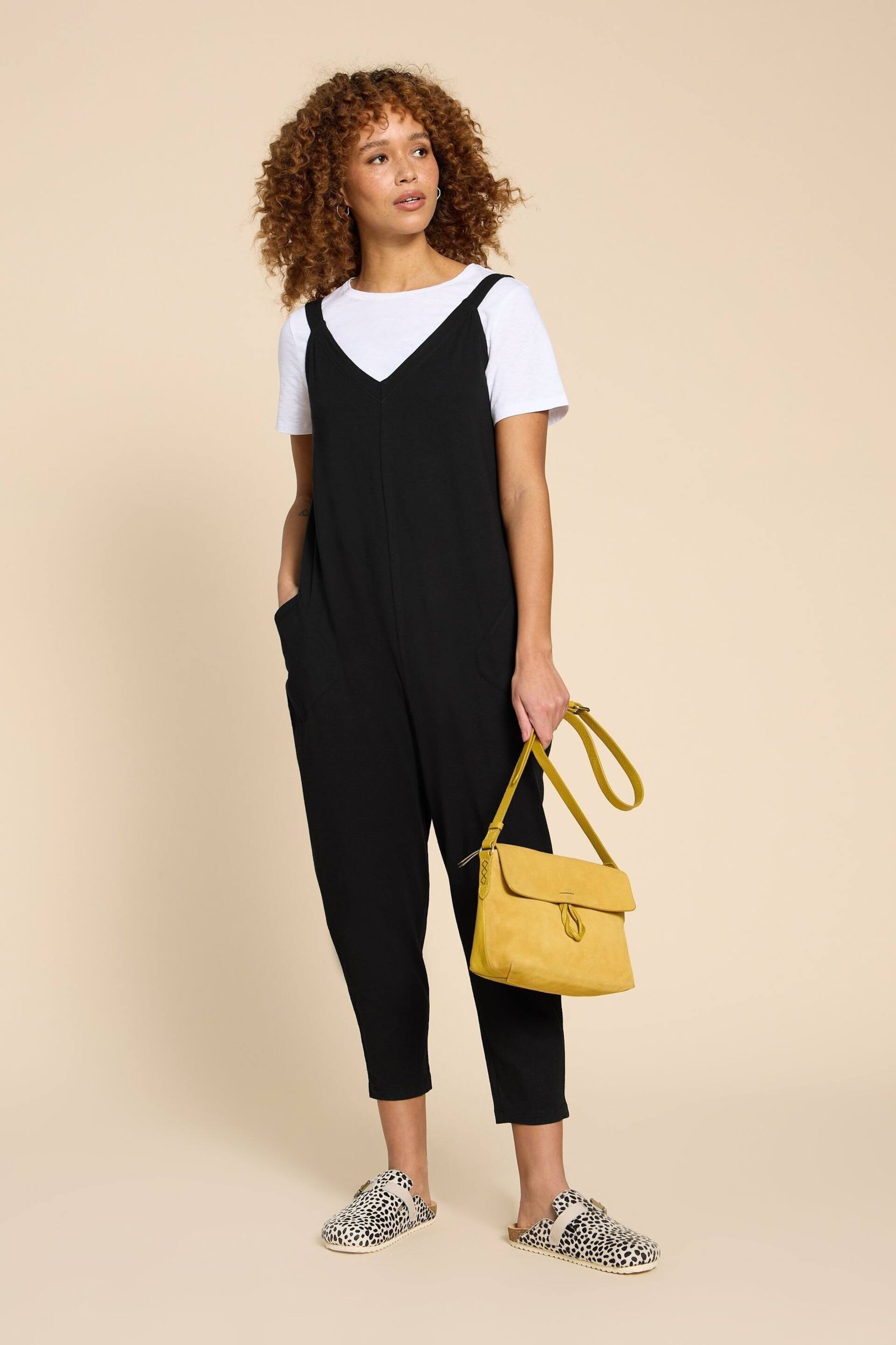 White Stuff Black Jersey Selina Jumpsuit - Image 1 of 8