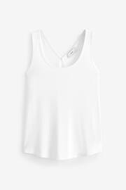 White Modal Rich Premium Scoop Neck Vest Top - Image 5 of 5