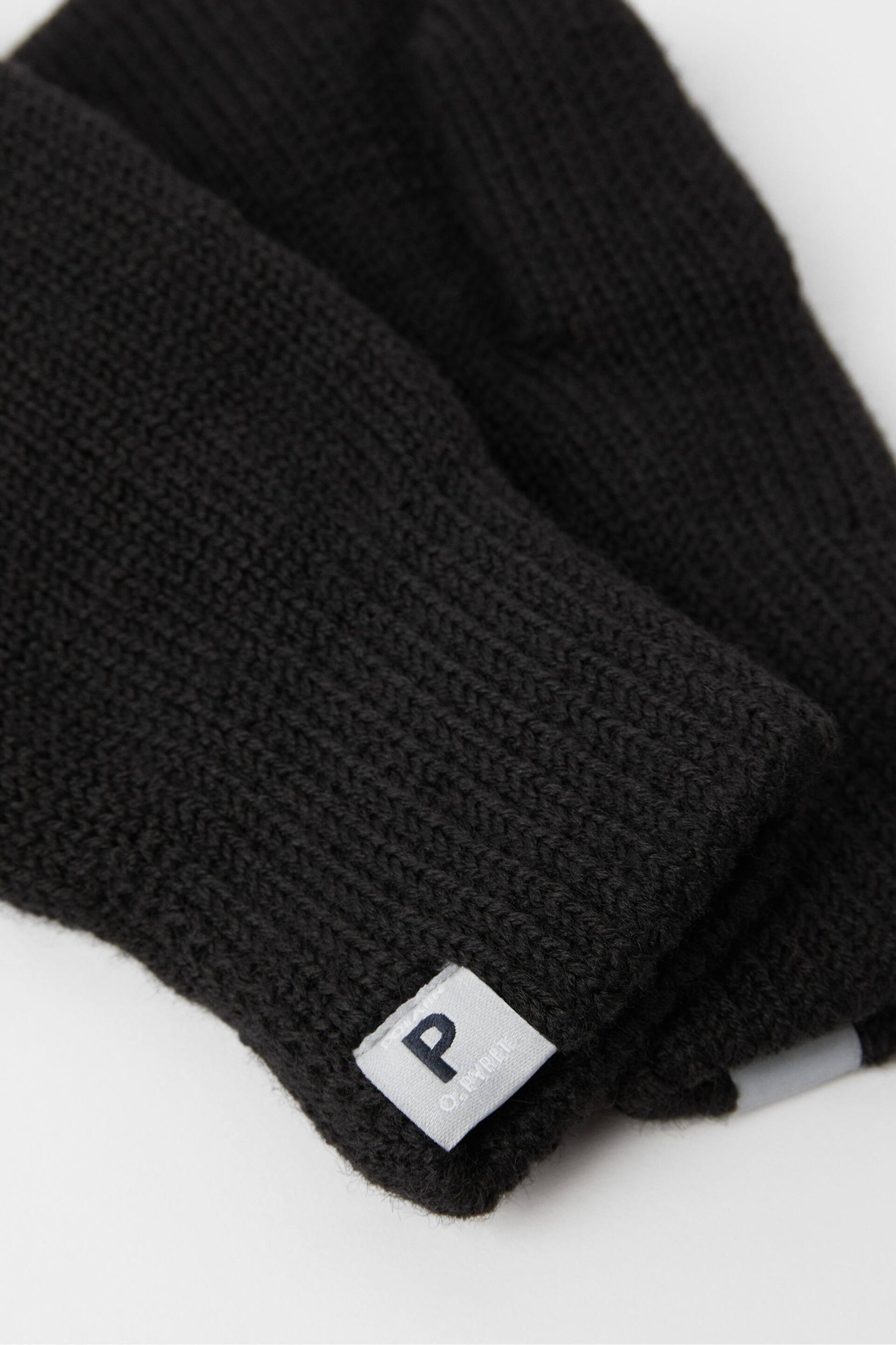 Polarn O Pyret Wool Black Mittens - Image 1 of 1