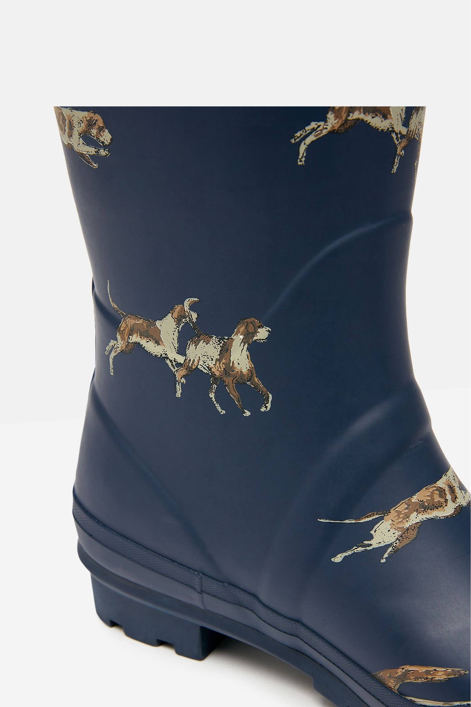 Joules Navy Blue Dog Print Adjustable Tall Wellies - Image 5 of 6