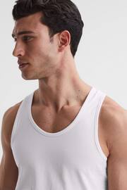 Reiss White Vinnie Cotton Stretch Vest - Image 4 of 6