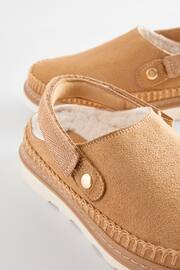 Tan Brown Borg Lined Clogs - Image 4 of 4