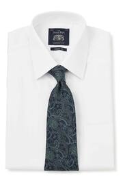 Savile Row Co White Twill Classic Fit Single Cuff Shirt - Image 3 of 6