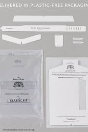 Savile Row Co White Twill Classic Fit Single Cuff Shirt - Image 5 of 6