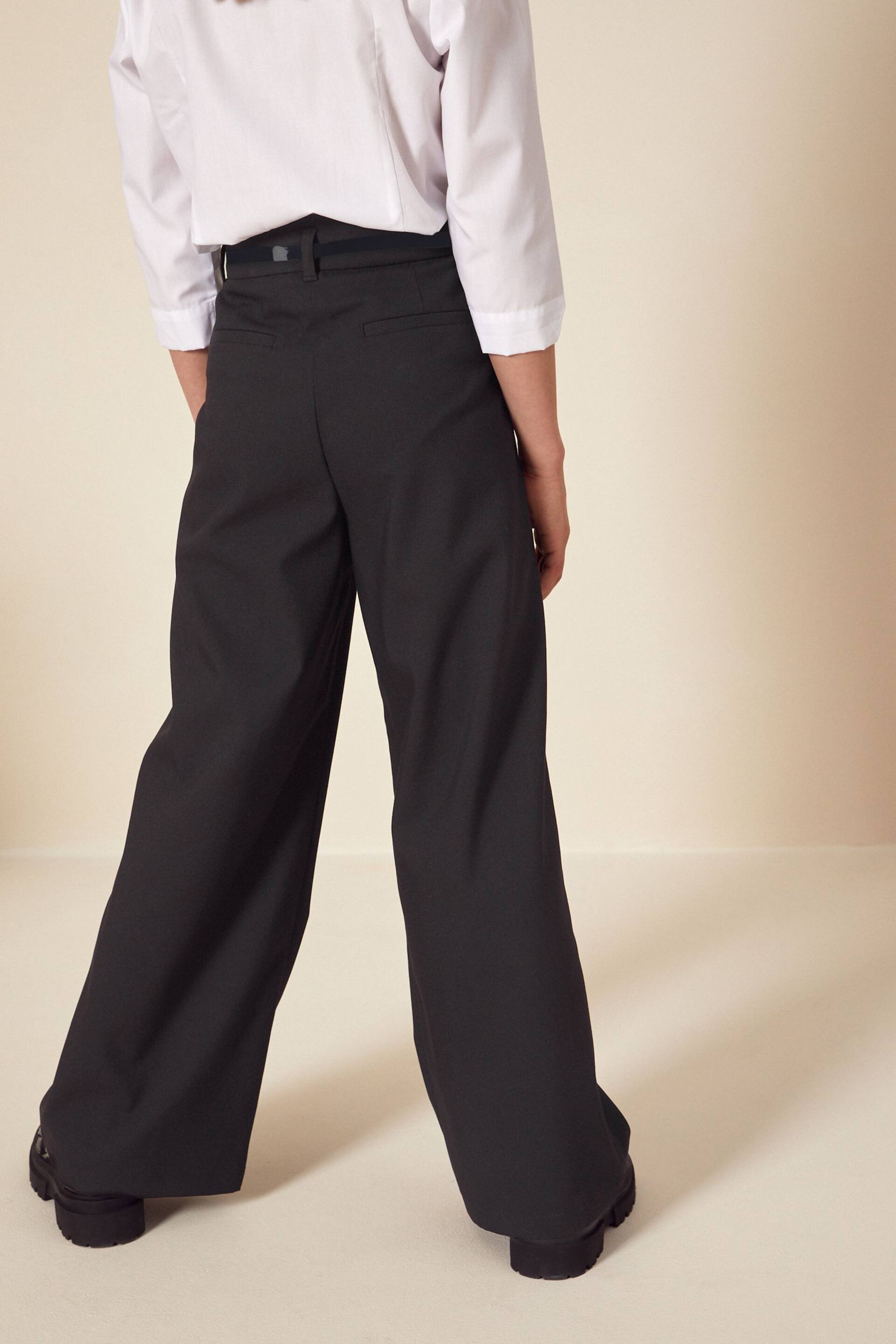 Black Senior Wide Leg Belted School Trousers (9-18yrs) - Image 2 of 6