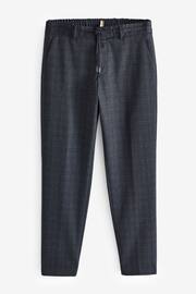 BOSS Dark Blue Tapered Fit Contempory Check Trousers - Image 5 of 10