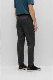 BOSS Dark Blue Tapered Fit Contempory Check Trousers - Image 7 of 10